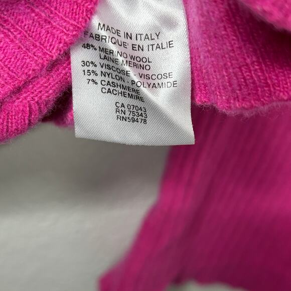 Bianco & Blu Merino Wool Cashmere Blend Sweater Women’s Small Pink Italy - Picture 6 of 7
